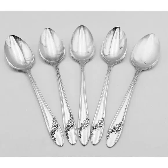 5 pc Oneida Community Queen Bess II SERVING Spoon 8.25