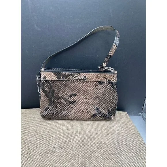 Coach Snake Print Wristlet