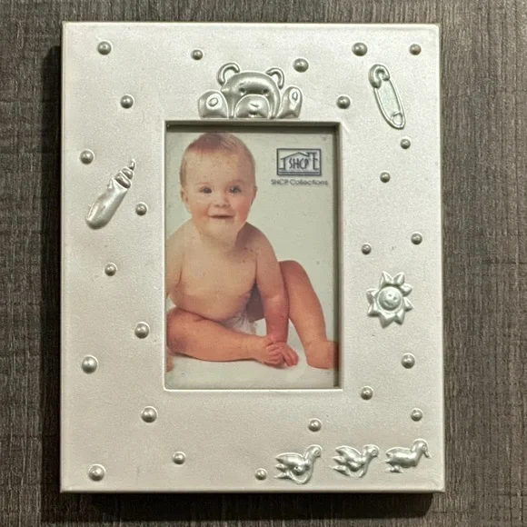 💞 New Small Silver Single Photo Baby Picture Frame