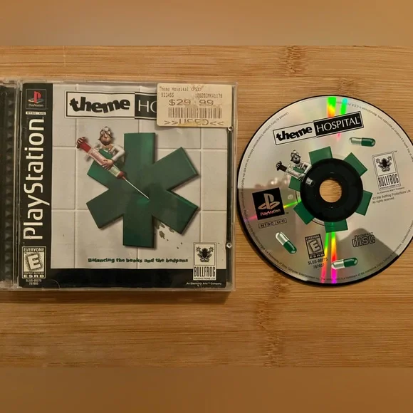 Theme Hospital PS1 Sony Playstation 1 COMPLETE Black Label w/Registration Card