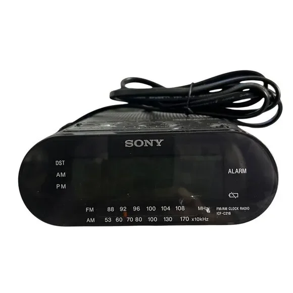 Sony Dream Machine Alarm ICF-C218 FM AM Clock Radio Black Auto Time Set