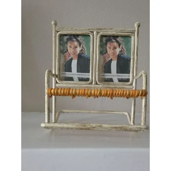Vintage Double Photo Frame In Shape Of A Rocking Chair