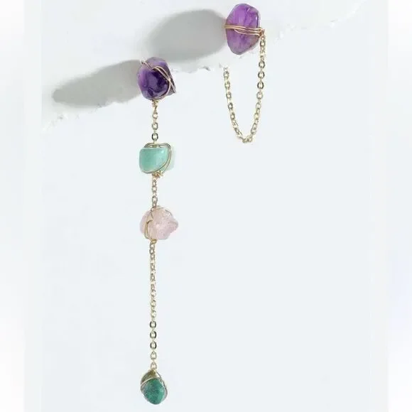 Stone drop earrings N136