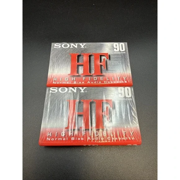 2 Sony HF 90 Normal Bias Blank‎ Audio Cassette - 90min NEW FACTORY SEALED