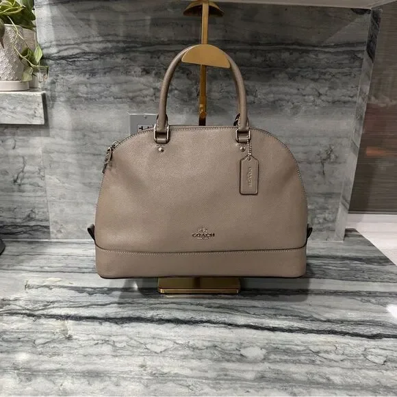 Coach Crossgrain Sierra‎ Leather Satchel Taupe