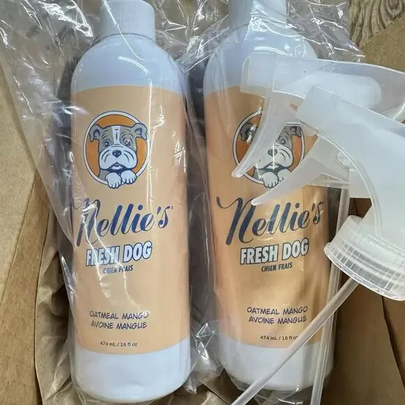 NIB Nellie’s Fresh Dog Dry Shampoo x2, Oatmeal Mango