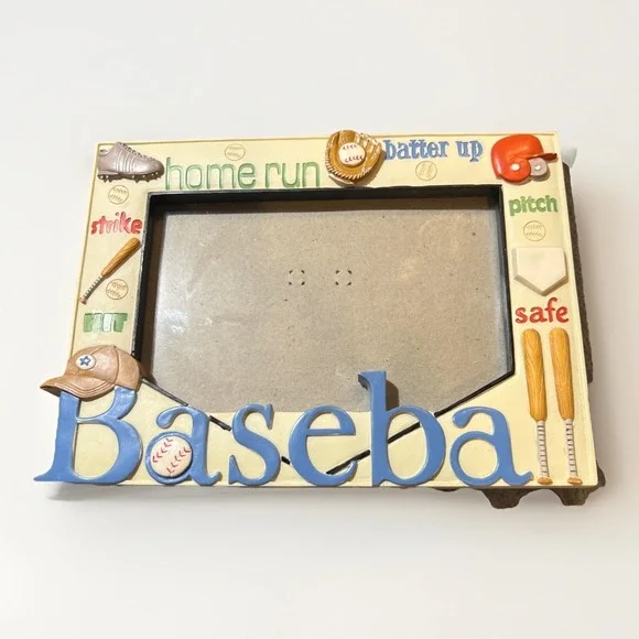 Picture Frame Baseball Resin Tabletop‎ Raised 3D Colorful Sports 5x7 Unisex DIY