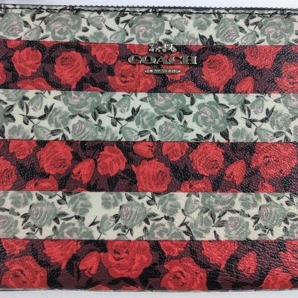 Coach Wristlet Large 8” Rose Queen Print NWOT
