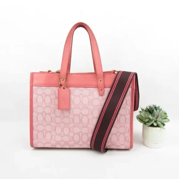 Coach Field Tote 30 In Signature Jacquard Bag