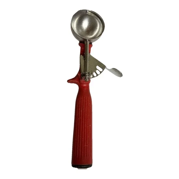 Vollrath Scoop #24 Red 1 1/3 oz Thumb Press Disher Ice Cream Scoop‎ USA Vintage