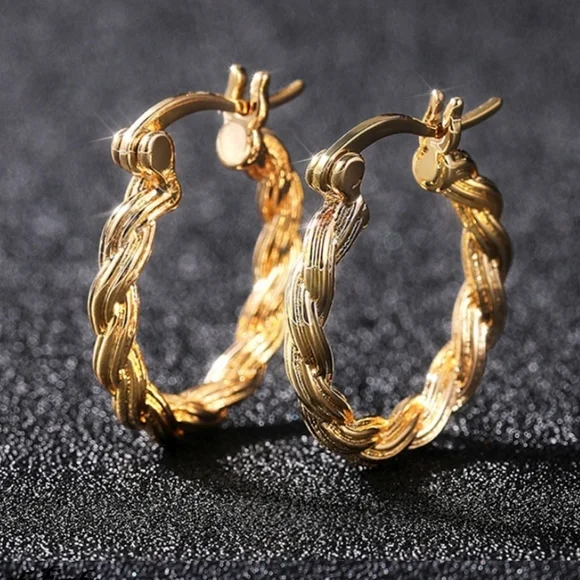 Gold Tone Hoop Earrings