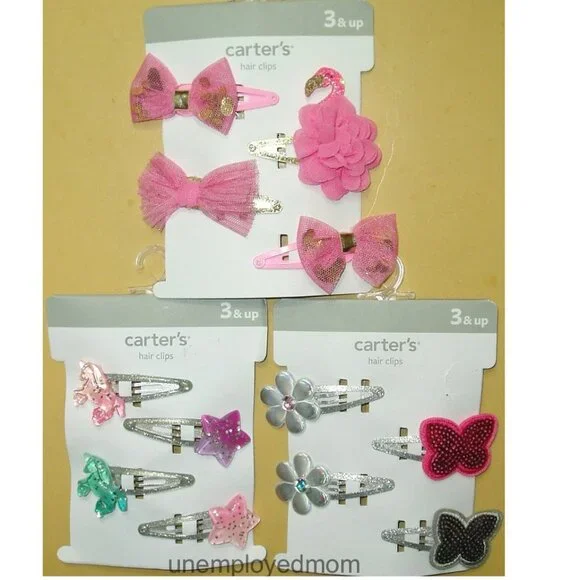 Girls Hair Clips Unicorns Butterfly Stars Clippies Hairclip Age 3 up 12 pc Lot 2