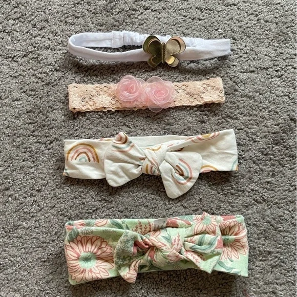 Set Of 4 Pastel Infant Toddler Girls Headbands