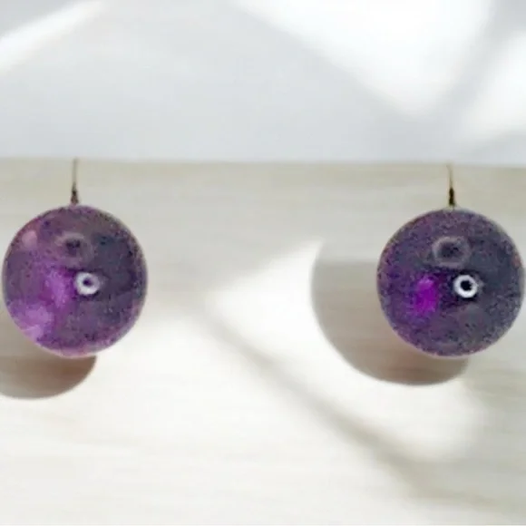 Natural Amethyst 5 mm Ball & 925 Sterling Post Stud Earrings