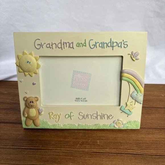Russ Baby Grandma & Grandpa's Ray of Sunshine 4x6 Photo Picture Frame