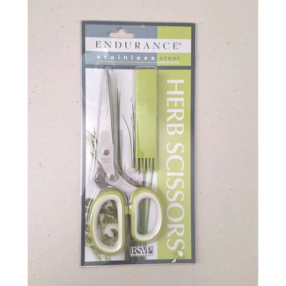Herb Scissors Set, Kitchen Scissors with 5 Blades and Cover, Multipurpose Cuttin