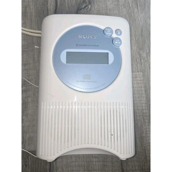 Sony Shower ICF-CD73V CD & Clock Radio White Waterproof