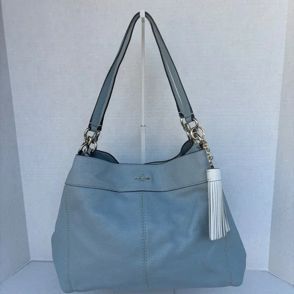 Coach Lexy Shoulder Bag Light Blue Pebbled Leather Hobo F28997‎