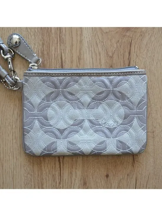 Coach Silver Wristlet Purse