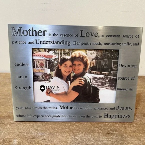 Mother Picture Frame 4x6 Metal Silver Poem Mom Gift Mother's Day‎ Sentimental