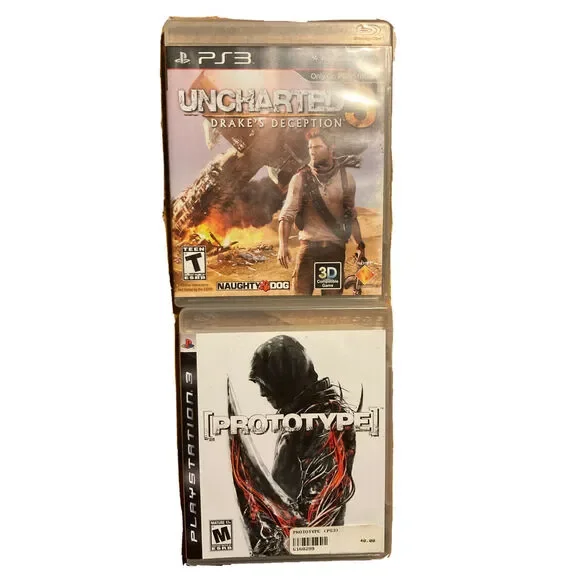 Prototype & Uncharted 3: Drake's Deception Sony PS3 PlayStation Bundle 2 Games
