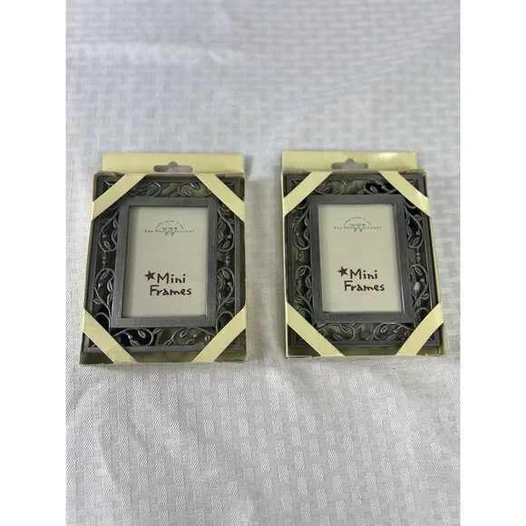 Lot Of 2 The Weston Gallery Pewter 2 x 3 Frame Open Vine Border NEW‎ Very Pretty