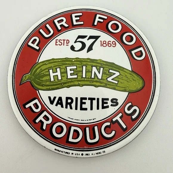 Vintage‎ Ande Rooney Heinz 57 Pure Food Products Metal Enamel Magnet 1993 K