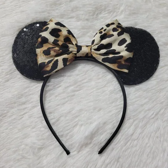 Leopard Sequin Minnie Mouse Ears