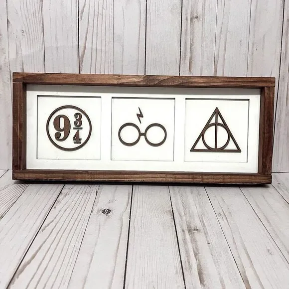 Harry Potter Wooden Rectangular Framed Artwork Sign