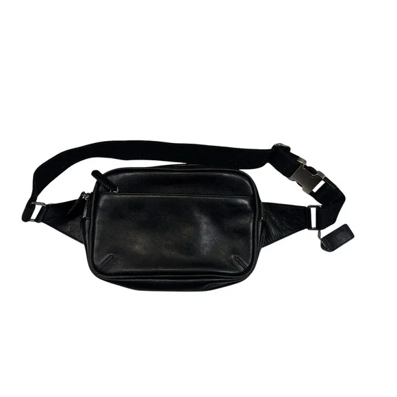 COACH Black Leather Waist Pack Bag D3S-5446‎