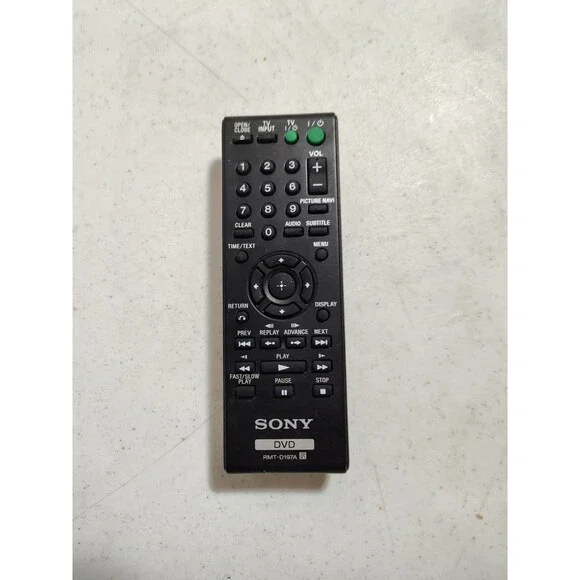 Sony RMT-D197A DVD Player Remote Control Black OEM Replacement Genuine (777)