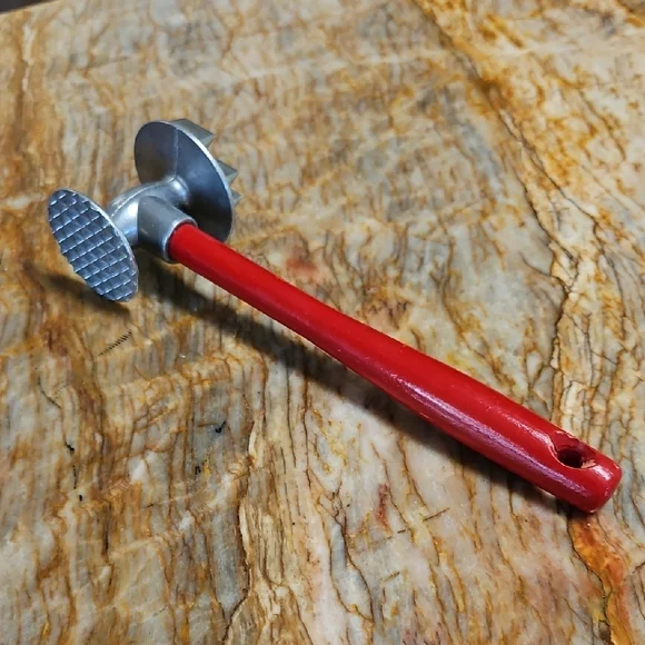 MODERN INDUSTRIES Vintage Red and Silver Meat Tenderizer