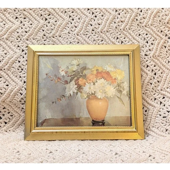 Fetco Gold‎ Etched Metal Picture Frame 8x10 Vintage Scalloped Beaded Tabletop