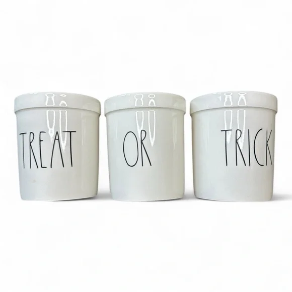 Rae Dunn White 'Treat Or Trick' Canister Trio