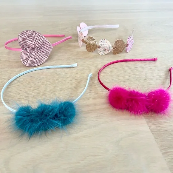 Set of 4 adorable headbands. Luxe brands / materials