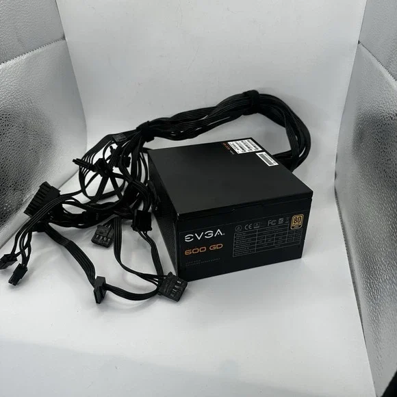 EVGA 80 Plus Gold 600 GD Power Supply‎ No Power Cord Tested Working 100/240V