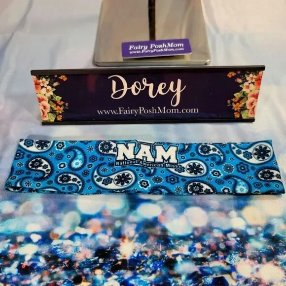 National American Miss Blue Paisley Headband