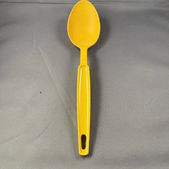 Vintage EKCO Yellow Plastic Serving Spoon Dishwasher Safe USA Retro Kitchen Tool