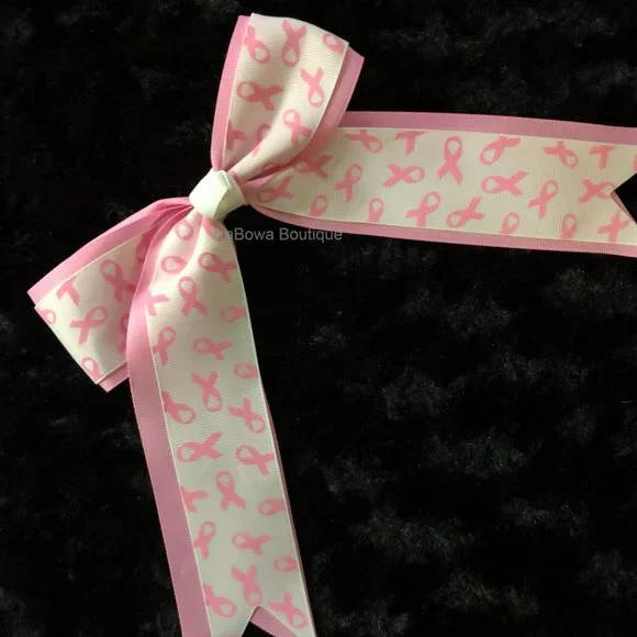 Pink Breast Cancer Cheer Bow   5B2373 Handmade NWT Boutique