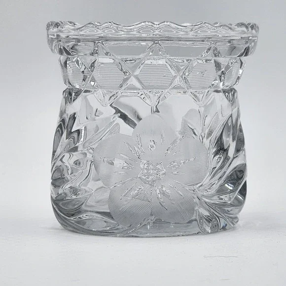McKee Clematis Sugar Bowl Innovation Cut Clear Pressed Glass EAPG Antique 1910s