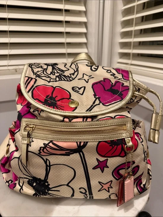 Coach Poppy Y2K Kyra Floral Graffiti Backpack