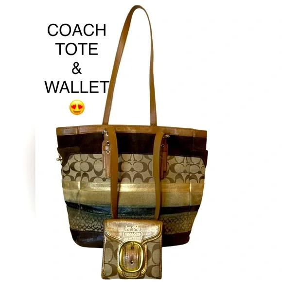 Coach Tote No. F11529 VINTAGE PATCHWORK EDITION shoulderbag and Wallet set