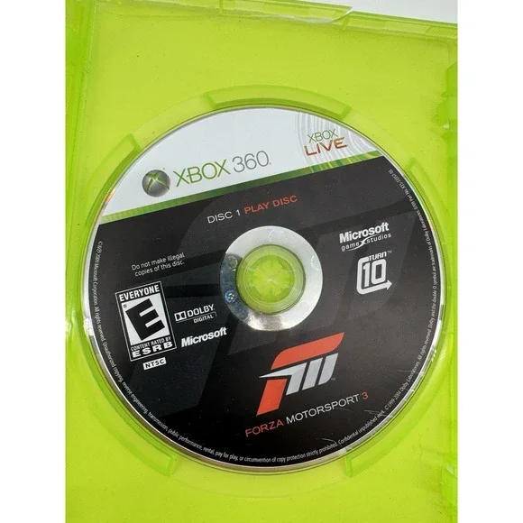 Forza Motorsport 3 XBox 360 Disc One Play Disc Microsoft Game Studios‎