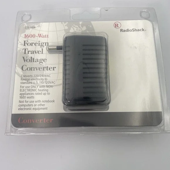 FOREIGN TRAVEL‎ VOLTAGE CONVERTER 1600 Watt Radio Shack #273-1404 NIP