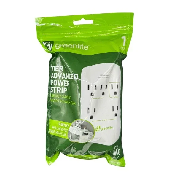 NEW Greenlite 5 Outlet Advanced Power Strip Tier 1 -‎ Energy-Saving