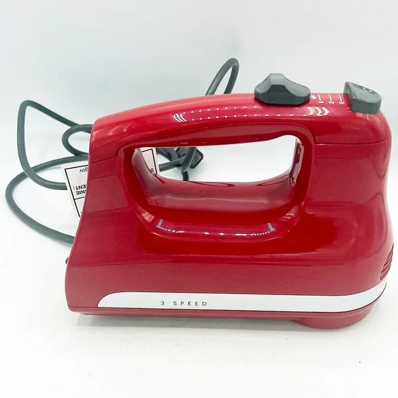 KitchenAid Hand Mixer Red 3‎ Speed Ultra Power KHM312ER no beaters