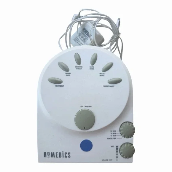 Homedics Acoustic Relaxation Machine Sound Spa 6 Sounds W/ Power Adapter Works!