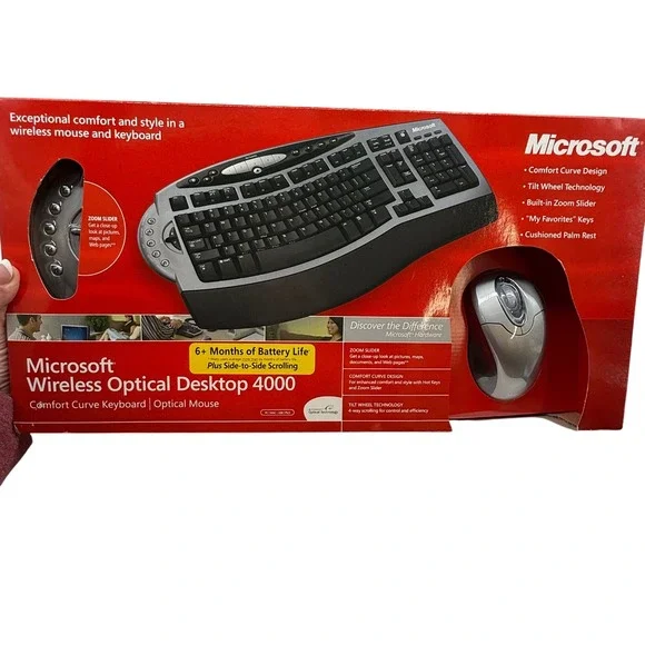 Microsoft‎ Wireless Optical Desktop 4000 Keyboard and Mouse Set New in Box
