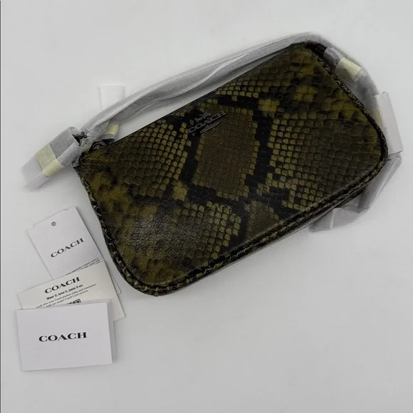 Coach Nolita 19 With Snake Print Olive Green