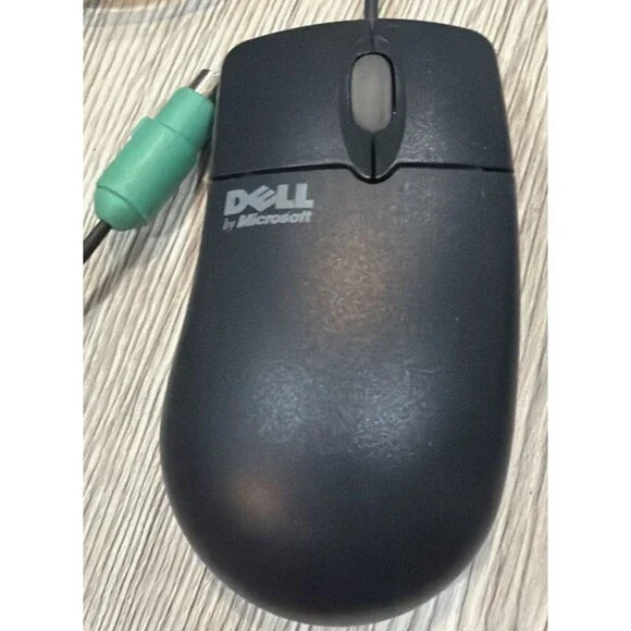 Vtg Dell Microsoft IntelliMouse Wired PS/2 Computer Mouse ITE 78CJ Roller Ball